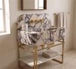 Calacatta Viola Marble Sink, Fluted Vanity, Backsplash, Luxury Powder Room | Water Fixtures by AYMARBLEDESIGN LLC