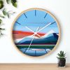 Reflection - Mountain Clock Colorful 10 Inch | Shilo Ratner | Oil And Acrylic Painting in Paintings by Shilo Ratner