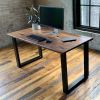 Hardwood Slab Desk | Tables by ROMI. Item composed of oak wood compatible with minimalism and mid century modern style