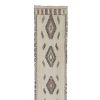 Mid Century Turkish Long Kilim Runner with Modern Design | Runner Rug in Rugs by Vintage Pillows Store. Item composed of wool and fiber