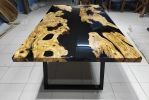 Custom Order Black Epoxy Olive Wood Dining Table | Black | Tables by LuxuryEpoxyFurniture. Item composed of wood and synthetic