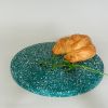 Round Terrazzo 11" - Deep Jungle Green | Decorative Tray in Decorative Objects by Tropico Studio. Item made of stoneware