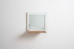 Wall Mounted Vanity Mirror | Fläpps Vanity Mirror | Folding Makeup Mirror with Shelf, Birch Plywood, White | Shelving in Storage by AMBIVALENZ