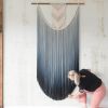 Tall Vertical Wall Hanging - LAUREN | Macrame Wall Hanging in Wall Hangings by Rianne Aarts. Item made of wood & cotton