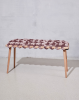 Plum Velvet Woven Bench | Benches & Ottomans by Knots Studio. Item composed of wood & fabric