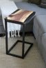Black Epoxy Walnut River Side C Table | Side Table in Tables by Hazel Oak Farms. Item made of walnut with metal