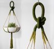 Ombre Forest & Olive Sculptural Macrame Plant Hanger – 37” Hand-Dyed Indoor Planter | Plants & Landscape by Freefille
