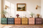 Handmade Bone Inlay Nightstand 2 Drawer Boho Moroccan Bedside Table | Storage by IKKAZA