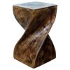 Haussmann® Big Twist Wood Stool Table 12 in SQ x 20 in H | Chairs by Haussmann®