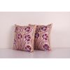 Pair Suzani Silk Cushion Cover from Uzbekistan, Set of Two E | Pillows by Vintage Pillows Store