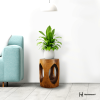 Haussmann® Oval Wood End Table Windows 15 in DIA x 20 | Tables by Haussmann®