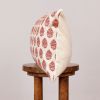 Red & Cream Woven Botanical Leaf Lumbar Pillow 14x22 | Pillows by Vantage Design