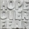 Hope Over Fear 4" x 4" | Mixed Media in Paintings by Emeline Tate. Item made of canvas & synthetic