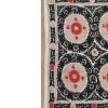 Vintage Black and Pink Suzani from Samarkand Uzbekistan | Tapestry in Wall Hangings by Vintage Pillows Store. Item composed of cotton