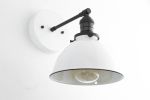 White Shade Sconce - Model No. 7026 | Sconces by Peared Creation. Item composed of brass