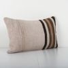 Anatolian Lumbar Striped Kilim Pillow Cover, Hemp Organic Cu | Cushion in Pillows by Vintage Pillows Store