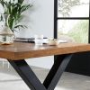 Solid Wood Table and Bench Rustic Dining Table | Tables by Picwoodwork. Item made of wood