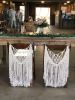 Set of Macramé wedding chair hangings | Wall Sculpture in Wall Hangings by Mpwovenn Fiber Art by Mindy Pantuso. Item composed of cotton & fiber