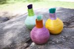 colorblock ostrich vase magenta | Vases & Vessels by Charlie Sprout. Item made of fiber