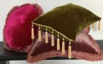 Dusty rose silk velvet pillow, pink silk velvet cushion | Pillows by Velvet Fringe