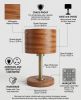 Handmade Wooden Table Lamp, Mahogany Marquetry Lamp, Scandinavian Home Decor Gifts, Luxury Housewarming Gift | Lamps by Vesta Corte
