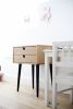 Bedside Table - Two drawers and Retro Legs | Tables by Manuel Barrera Habitables. Item composed of oak wood in scandinavian style