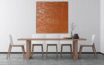 Terracotta Fish  Wall Art Gold Line Painting | Oil And Acrylic Painting in Paintings by Berezart. Item made of canvas compatible with boho and minimalism style