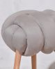 Arora Grey Vegan suede Knot Stool | Counter Stool in Chairs by Knots Studio. Item made of wood with fabric