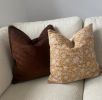 mustard block print pillow, yellow block print pillow, block | Pillows by Velvet Fringe