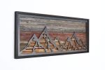 Sunset Mountainscape: metal & wood wall art | Wall Sculpture in Wall Hangings by Craig Forget. Item made of wood with steel works with mid century modern & contemporary style