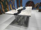 Poplar Tree, Smoke Epoxy Dining Table, River Kitchen Table | Tables by LuxuryEpoxyFurniture. Item composed of wood and synthetic