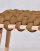 Chocolate Brown Vegan Suede Woven Stool | Chairs by Knots Studio. Item composed of cotton