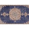Vintage Blue Turkish Oushak Rug 3'7" X 6'11" | Area Rug in Rugs by Vintage Pillows Store. Item composed of cotton and fiber