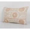 Turkish Suzani Beige Cushion Cover, Suzani Lumbar Pillow Cas | Pillows by Vintage Pillows Store