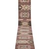 Turkish Puprle Brown Kilim Extra-Long Hallway Runner | Runner Rug in Rugs by Vintage Pillows Store. Item composed of cotton and fiber