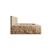 Floating Travertine Stone Sink with Backsplash | Custom Wall Mounted Vanity | Work by Vero Marble
