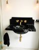 Modern-Minimalist Black Nero Marble Sink | Water Fixtures by AYMARBLEDESIGN LLC