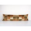 Silk Ikat Velvet Pillow, Extra Long Gold Silk Ikat Lumbar Cu | Cushion in Pillows by Vintage Pillows Store