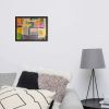 Framed Print - The Hearth Quilt - Folk Abstract Patchwork | Work by Eman's Gallery