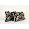 Set of Two Silk Ikat Velvet Pillow Cover, Lumbar Ethnic | Sham in Linens & Bedding by Vintage Pillows Store. Item composed of cotton