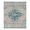 Vintage Geometric Oriental Turkish Neutral Pale Color Oushak | Area Rug in Rugs by Vintage Pillows Store. Item made of cotton with fiber
