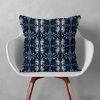 Audrina Dark Blue Throw Pillow Cover | Pillows by Brandy Gibbs-Riley
