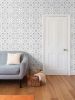 Larkspur Petals White on Grey - Medium Wallpaper Print | Wall Treatments by Sean Martorana. Item composed of paper