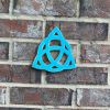 Triquetra Knot Celtic White Clay Pottery Aqua | Wall Sculpture in Wall Hangings by Studio Strietnberger / Knottery Pottery - Kathleen Streitenberger. Item made of ceramic