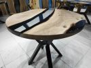 Walnut Wood Epoxy Round Dining Table, Wood Epoxy Round Study | Tables by LuxuryEpoxyFurniture. Item composed of wood and synthetic