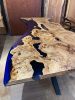 Live Edge Epoxy Conference Table - Epoxy Resin Table | Dining Table in Tables by Tinella Collection. Item made of wood & synthetic compatible with contemporary and country & farmhouse style