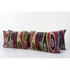 Ikat Colorful Pillow Cover - Set of Three Silk Velvet Lumbar | Cushion in Pillows by Vintage Pillows Store