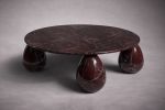 Cons Rosso Levanto Marble Round Coffee Table | Tables by HamamDecor LLC