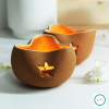 Stara Terracotta Tealight Holder (Pack of 2) | Candle Holder in Decorative Objects by Lit Lamps - Sustainable Mindful Lighting. Item works with asian & rustic style