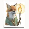 Storybook Fox Watercolour Print, Traveller with Lantern Wall Art | Prints in Paintings by The Ugly Cat Studio